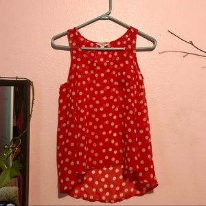 Iris Los Angeles Red+White Polka Dot Blouse